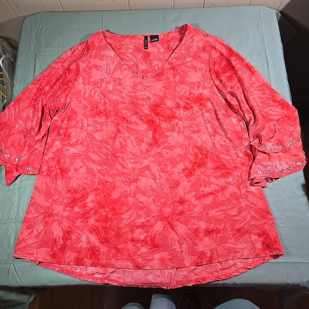 Womens New Directions Curvy Size 2X Plus Blouse